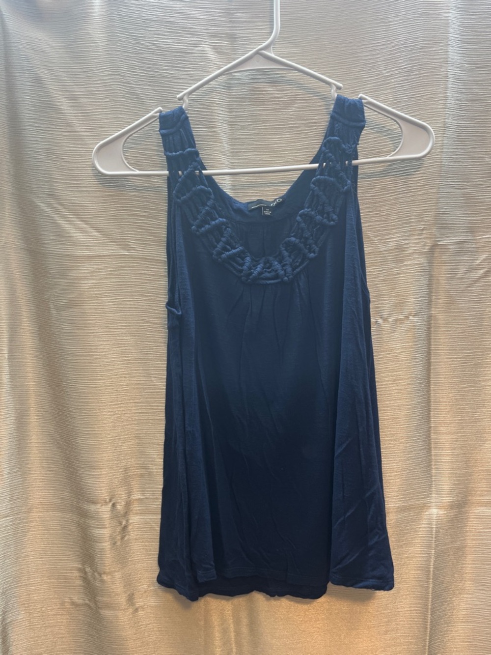 RXB Navy Blue Crochet-Trim Tank Top